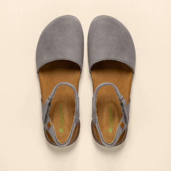 El Naturalista - Wide Closed Toe Sandal in Denim Nubuck