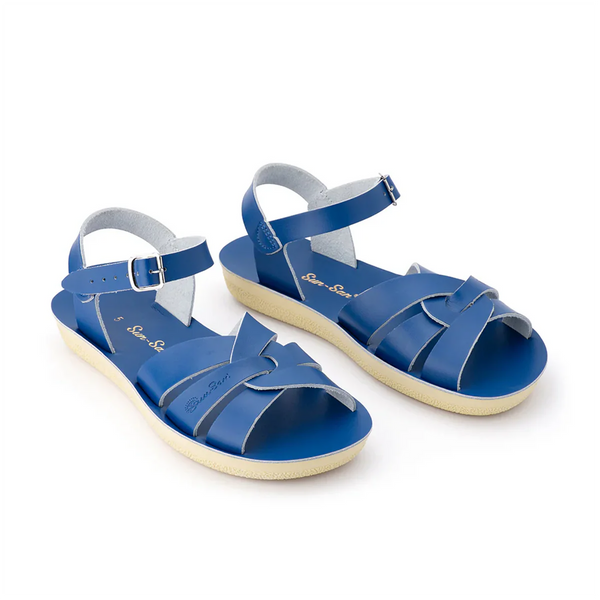 Salt Water Sandals - Thicker Sole Swimmer Sandal in Cobalt Leather