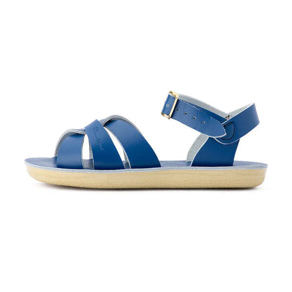 Salt Water Sandals - Thicker Sole Swimmer Sandal in Cobalt Leather