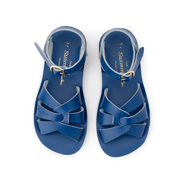 Salt Water Sandals - Thicker Sole Swimmer Sandal in Cobalt Leather