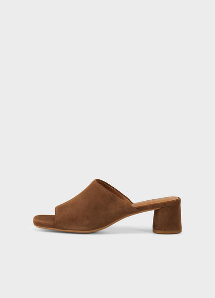 Vagabond Shoemakers -  Block Heeled Mule in Cocoa Suede