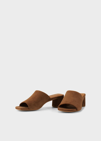 Vagabond Shoemakers -  Block Heeled Mule in Cocoa Suede