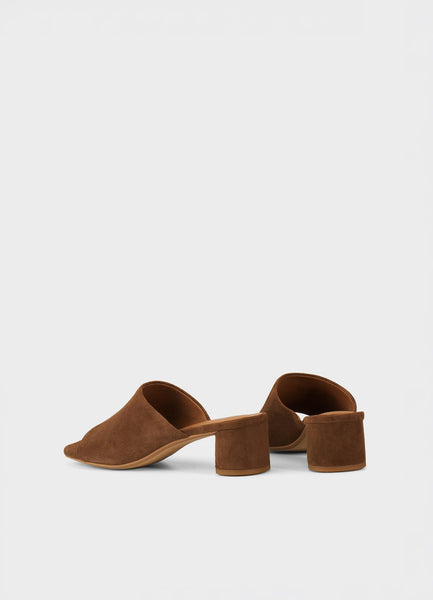 Vagabond Shoemakers -  Block Heeled Mule in Cocoa Suede