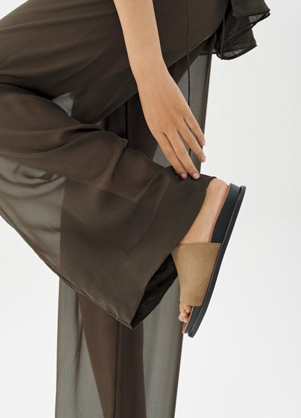 Vagabond Shoemakers -  Slides in Dark Sand Suede