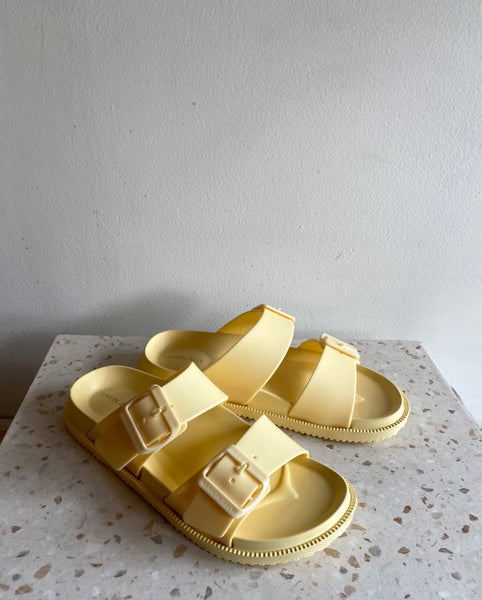 Lemon Jelly - Sandal with Adjustable Buckle in Butter Yellow