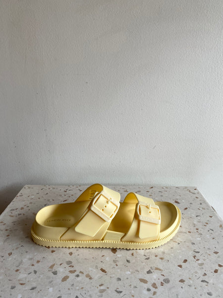Lemon Jelly - Sandal with Adjustable Buckle in Butter Yellow