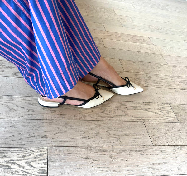 Clarks - Slingback Flat in Cream Leather