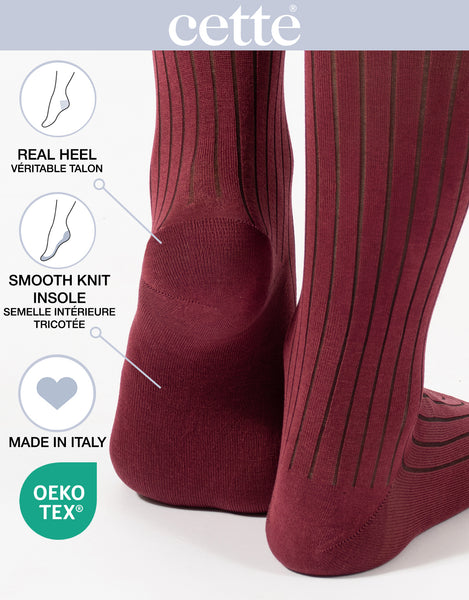 Cette - Lisle Cotton Knee High Socks in Cardinal