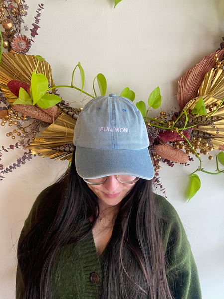 Intentionally Blank - FUN MOM Ball Cap in Light Denim