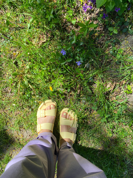 Lemon Jelly - Sandal with Adjustable Buckle in Butter Yellow