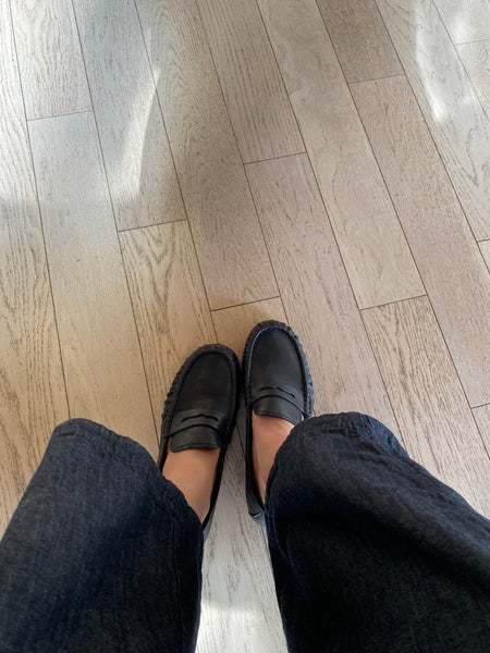 Vagabond Shoemakers -  Ruched Loafer in Black Leather
