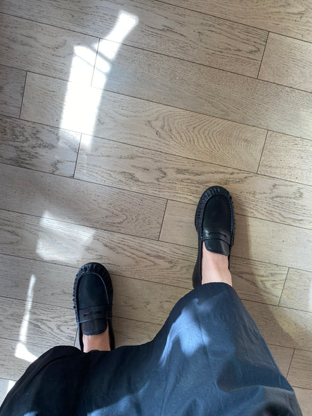 Vagabond Shoemakers -  Ruched Loafer in Black Leather