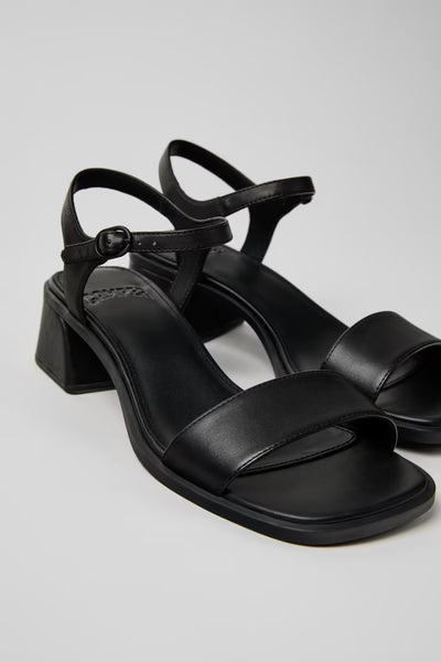 Camper -  Heeled Sandal in Black Leather