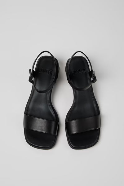 Camper -  Heeled Sandal in Black Leather