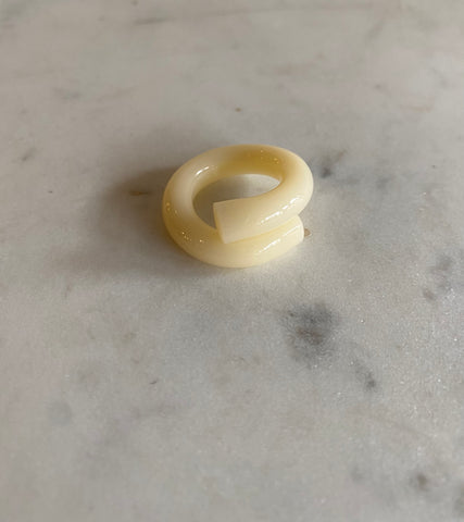 Corey Moranis - Wrap Ring in Cream Lucite