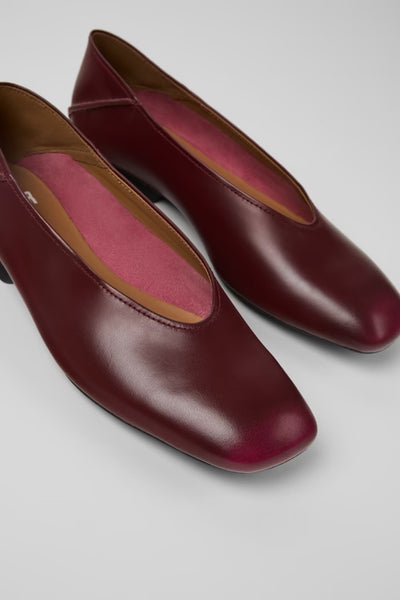 Camper - Ballerina Flat in Dark Cherry Leather