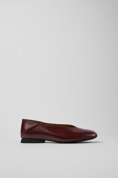 Camper - Ballerina Flat in Dark Cherry Leather