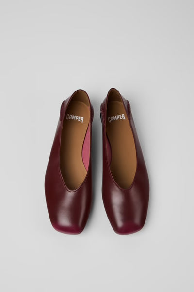 Camper - Ballerina Flat in Dark Cherry Leather
