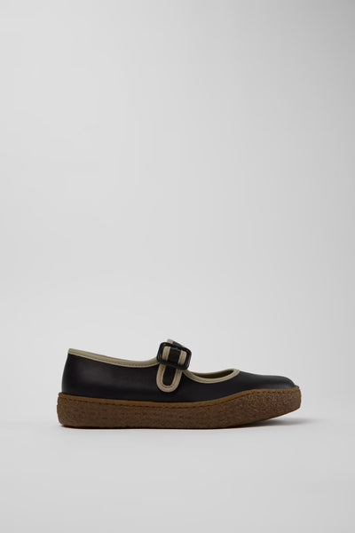 Camper - Mary Janes with Gum Sole in Black Leather