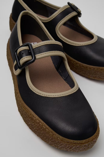 Camper - Mary Janes with Gum Sole in Black Leather