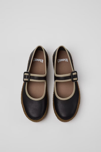 Camper - Mary Janes with Gum Sole in Black Leather