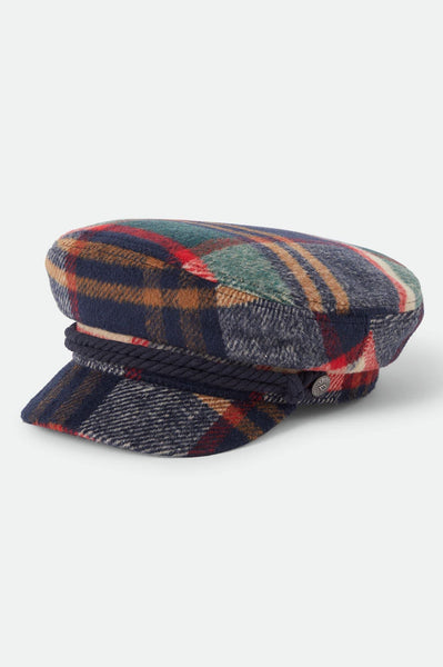Brixton - Fiddler Cap in Large Plaid Muliticolour