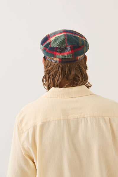 Brixton - Fiddler Cap in Large Plaid Muliticolour