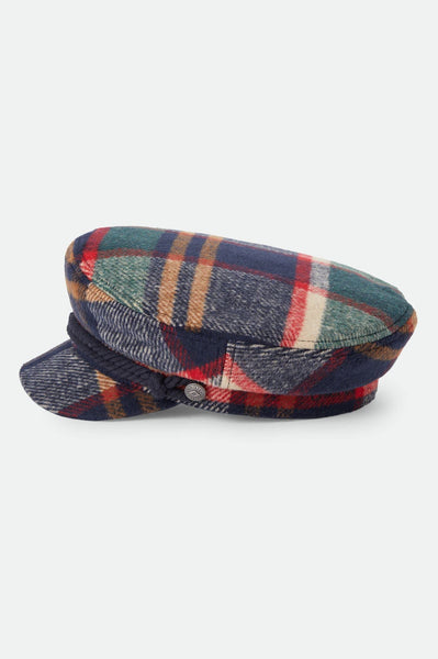 Brixton - Fiddler Cap in Large Plaid Muliticolour