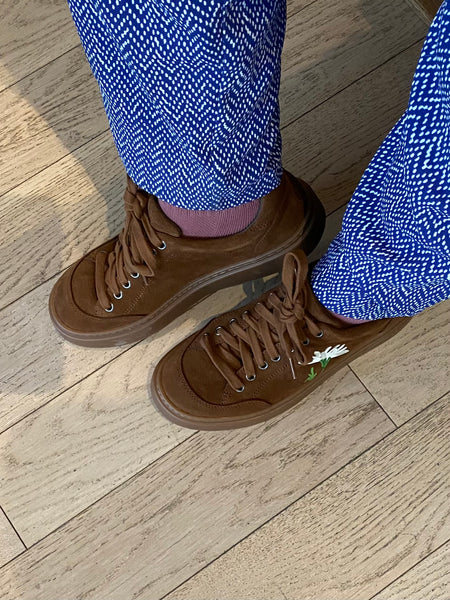 Camper - Twins Floral Sneaker in Pecan Suede