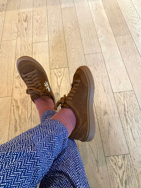 Camper - Twins Floral Sneaker in Pecan Suede