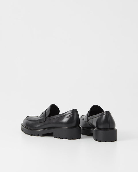 Vagabond Shoemaker - Penny Loafer with Lug Sole in Black Leather