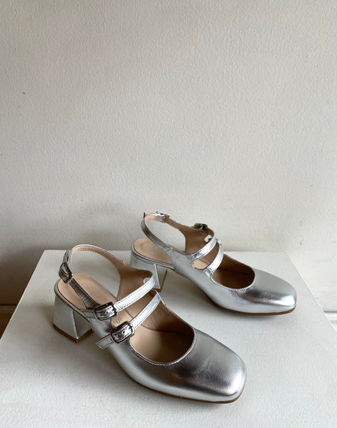 Ateliers - Heeled Mary Jane in Silver