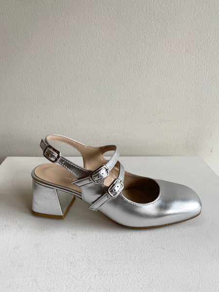 Ateliers - Heeled Mary Jane in Silver