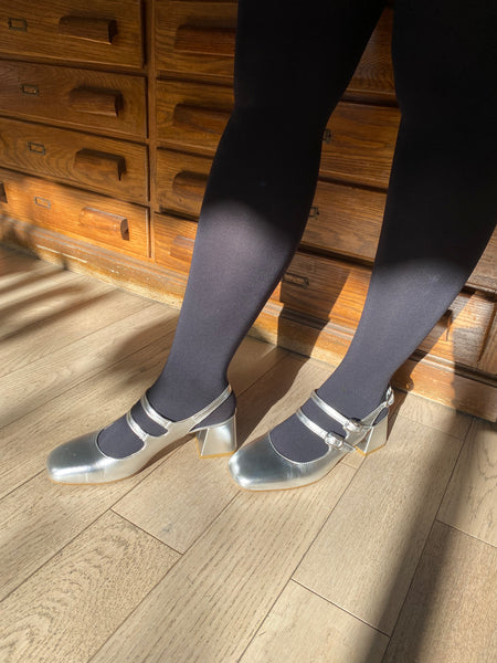 Ateliers - Heeled Mary Jane in Silver