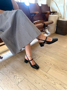 Ateliers - Slingback Block Heel in Black Leather