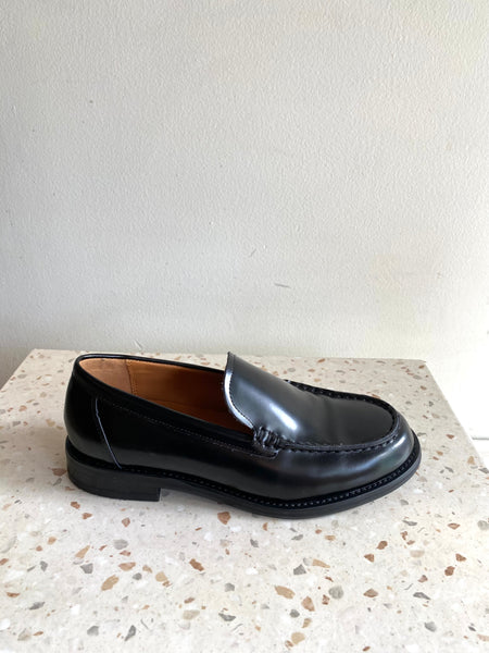 Vagabond Shoemakers -  Moc Toe Loafer in Polished Black Leather
