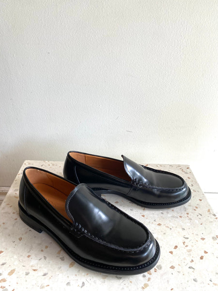 Vagabond Shoemakers -  Moc Toe Loafer in Polished Black Leather