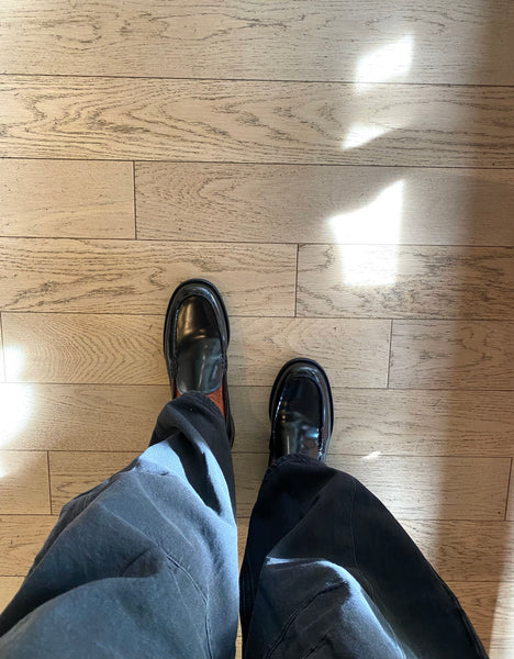 Vagabond Shoemakers -  Moc Toe Loafer in Polished Black Leather