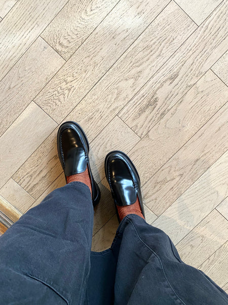 Vagabond Shoemakers -  Moc Toe Loafer in Polished Black Leather