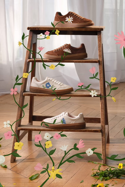 Camper - Twins Floral Sneaker in Pecan Suede