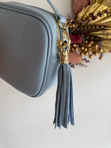 Marlon - Leather Camera Bag in Cielo