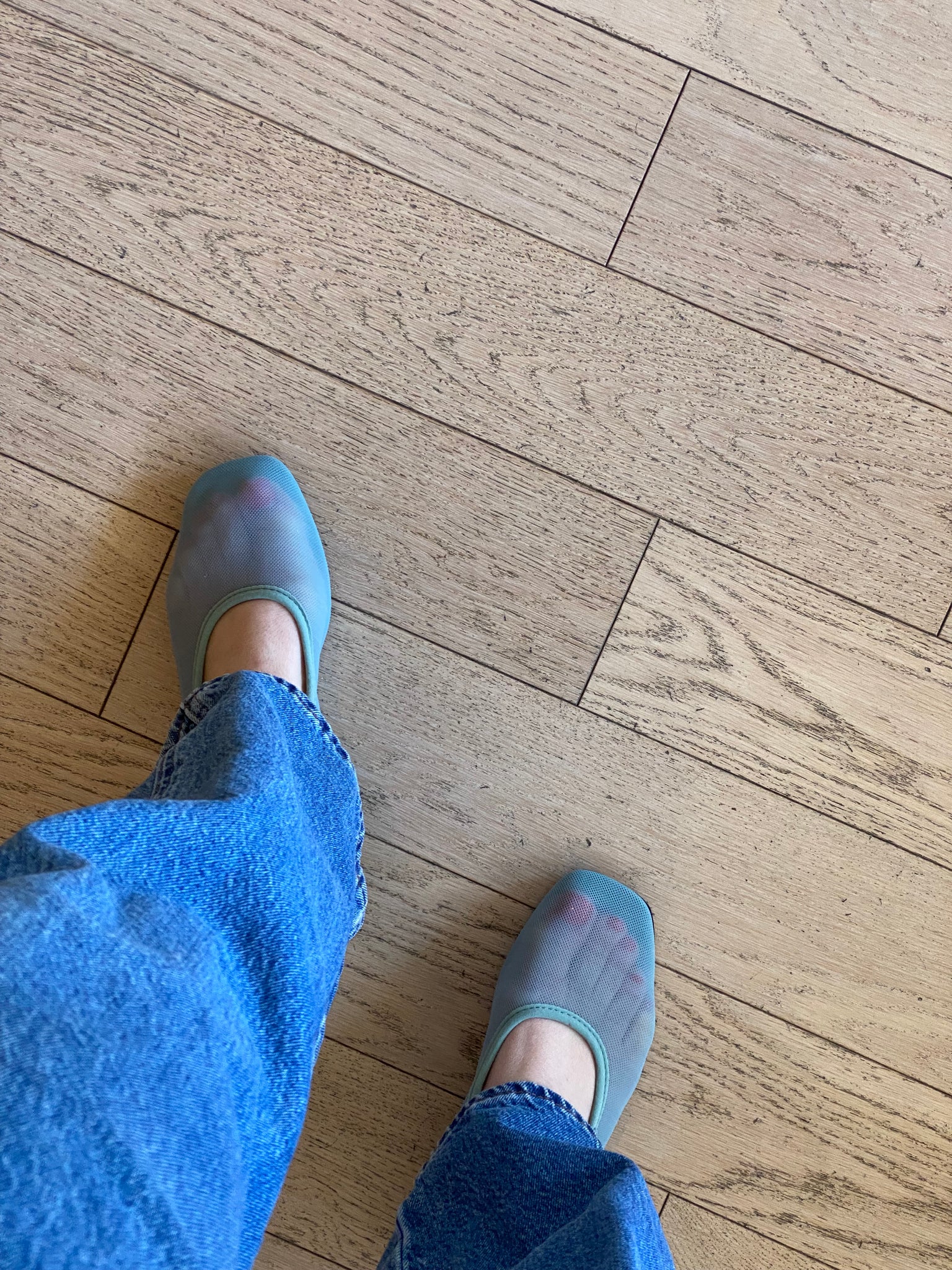 Camper - Mary Janes in Mint Green Mesh