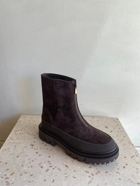 Pajar - Waterproof Front Zip Suede Boot in Chocolate