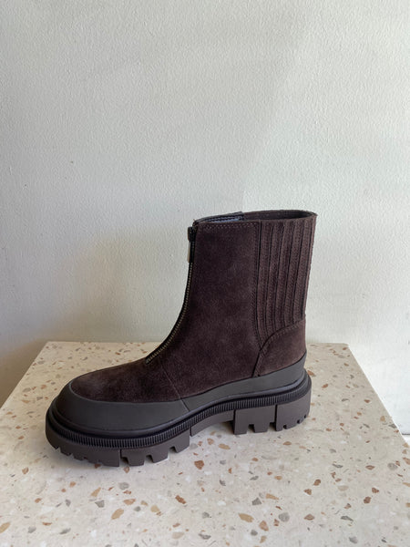 Pajar - Waterproof Front Zip Suede Boot in Chocolate