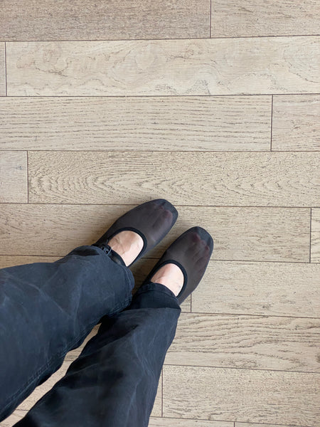 Camper - Mary Janes in Black Mesh
