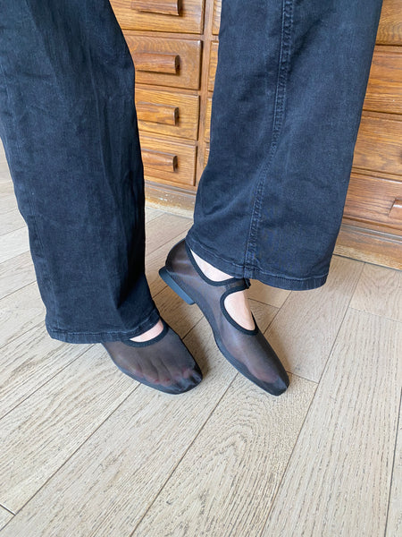 Camper - Mary Janes in Black Mesh