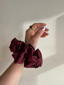 Rachel Rose - Satin Scrunchies in Cherry Chocolate