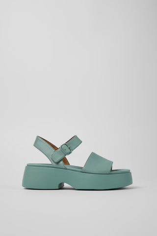 Camper - Platform Leather Sandal in Mint
