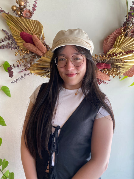 Brixton - Fiddler Cap in Egret White