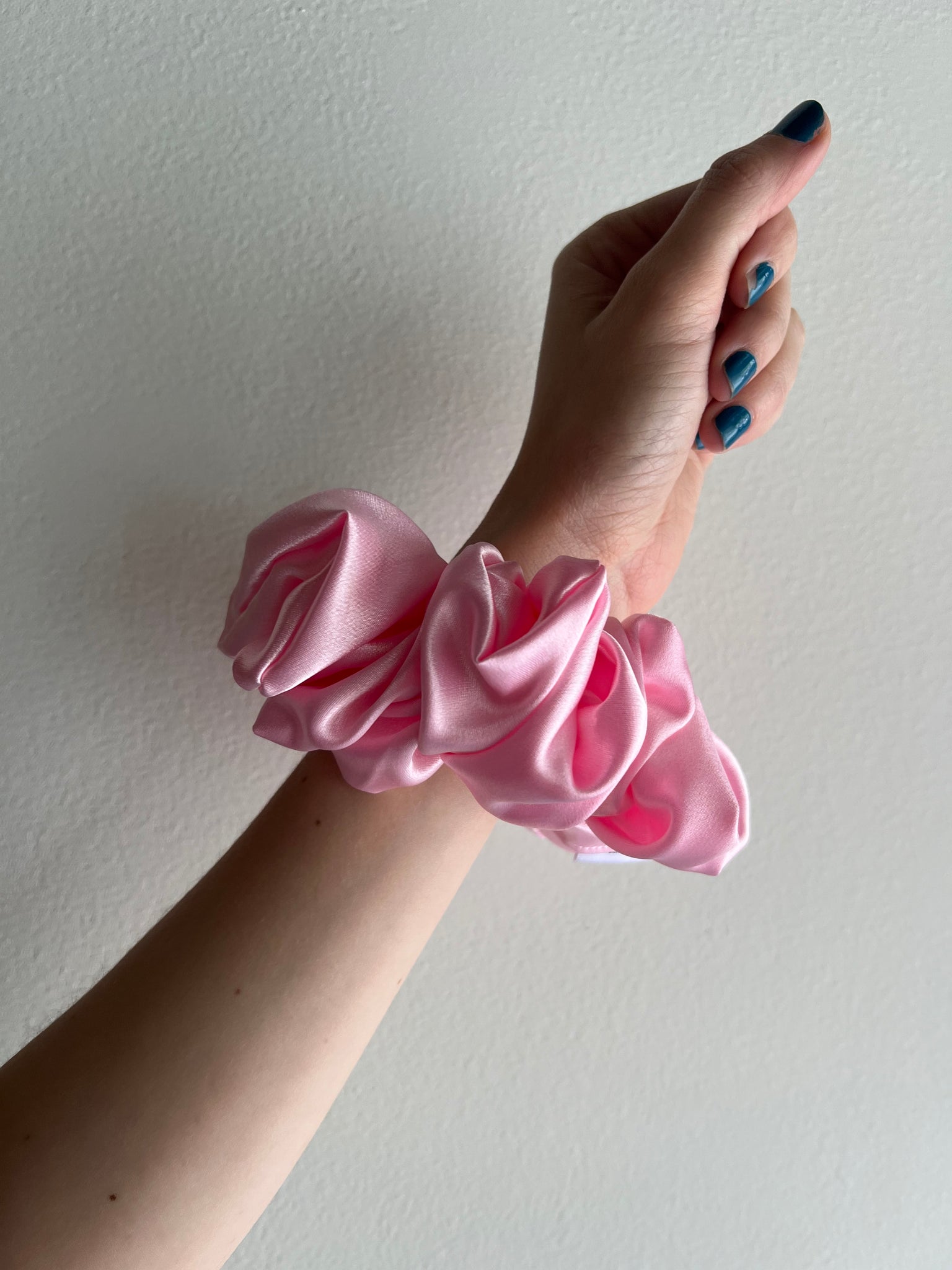 Rachel Rose - Satin Scrunchies in Baby Pink